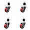 Service Caster 3'' SS Red Poly Wheel Swivel 1-7/8'' Expanding Stem Caster Set, 4PK SCC-SSEX20S314-PPUB-RED-178-4 - alternate 1